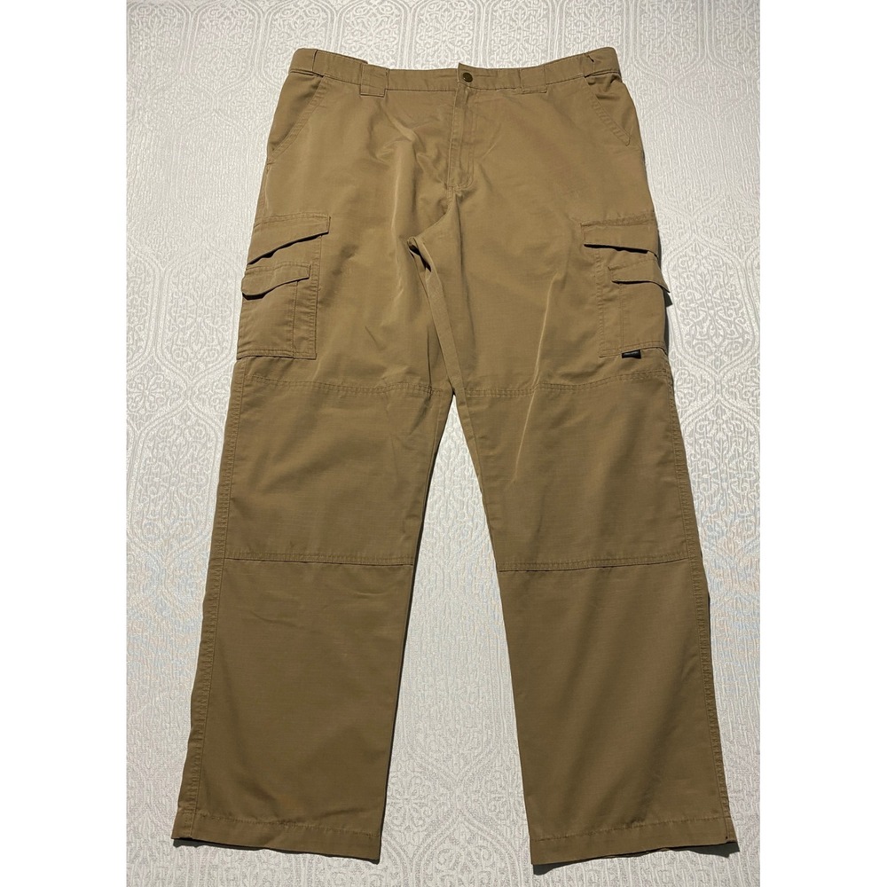 TRU-SPEC Mens Tactical Cargo Pants 40x34 Khaki Ripstop Workwear 24-7 Series